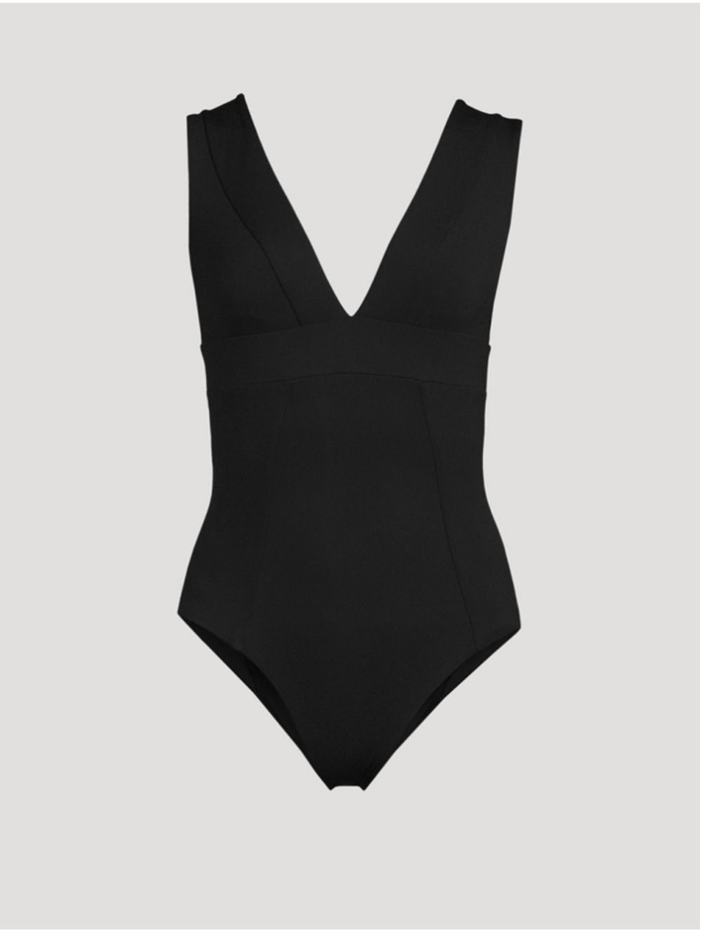 NWT VITAMIN A Black Plunge V-Neck One Piece Swimsuit Bodysuit WOMENS 6 SM